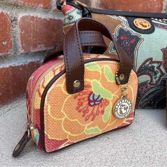Spartina449 MIXED PATTERN BUNDLE-Simple Zip Linen/Leather Bag/Wallet/Jewelry Box - Picture 8 of 16